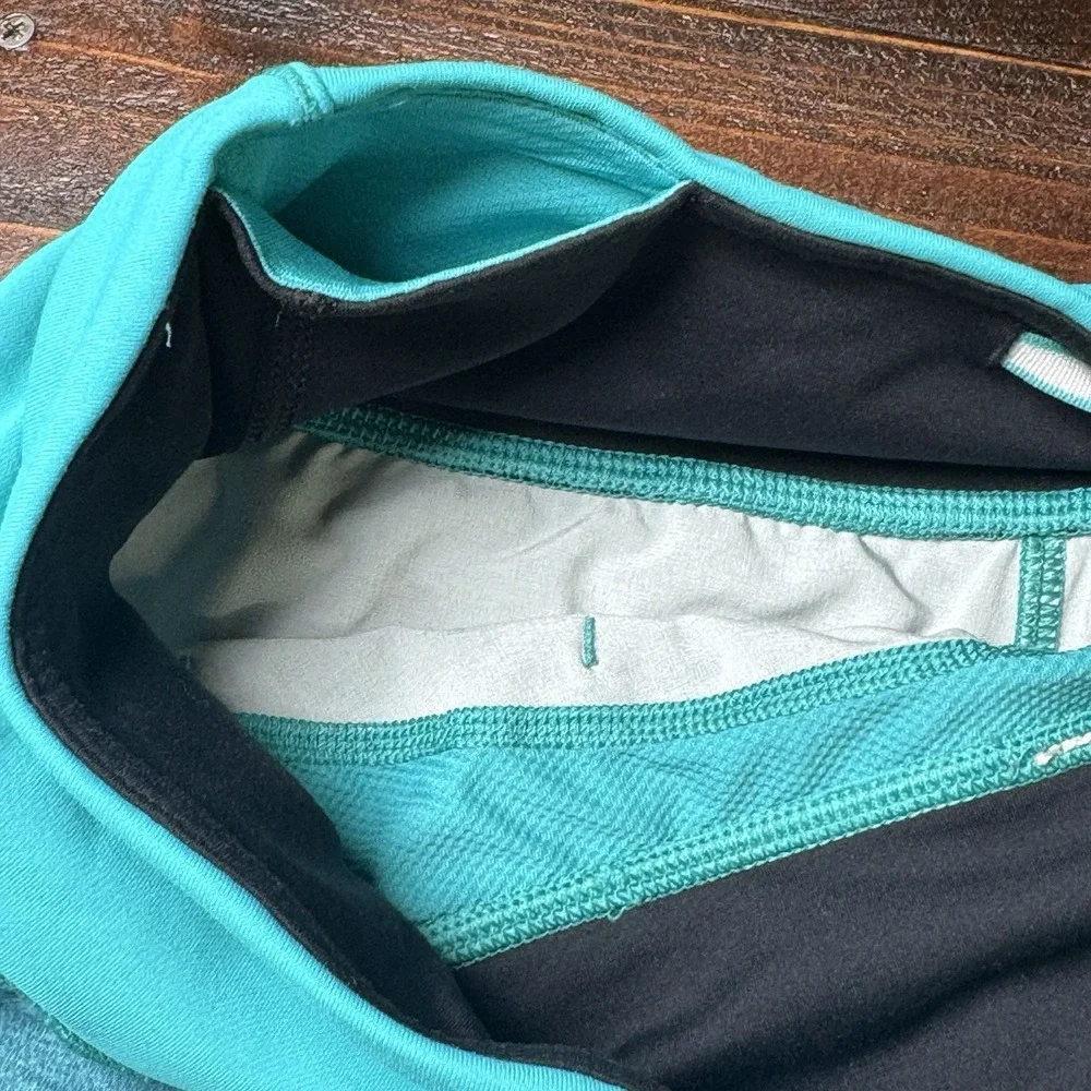 Lululemon Shorts Women's 4 Blue Teal‎ Running 4 Inseam Zip Pocket Lined